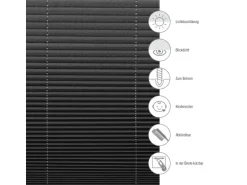 Gardinia Plissee Concept Tageslicht 40 cm x 130 cm Schwarz