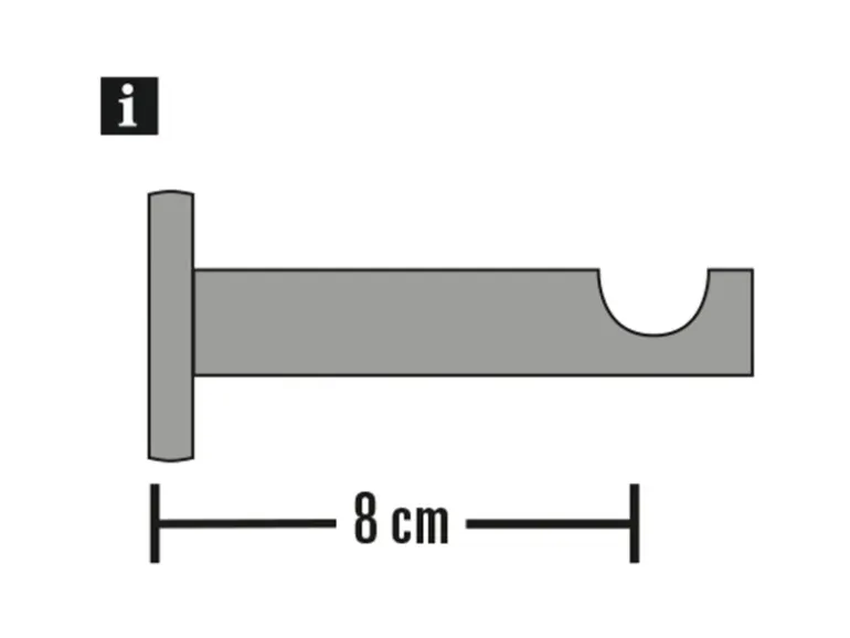 Gardinia Träger Chicago für Ø 20 mm offen Weiß 8 cm