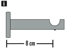 Gardinia Träger Chicago Offen für Gardinenstange Ø 20 mm Schwarz - Matt