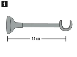 Gardinia Träger Europa offen kurz für Ø 19 mm Silber-antik 14 cm