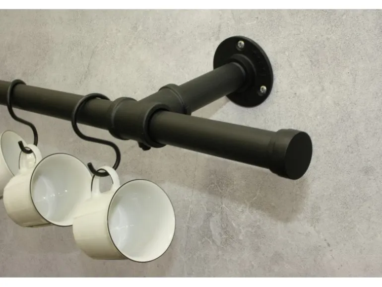 Gardinia Träger Industrial Home für Gardinenstange Ø 25 mm Schwarz 10 cm