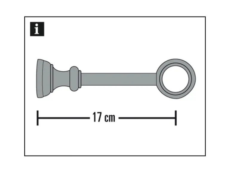 Gardinia Träger Lugano für Ø 28 mm geschlossen Kolonial 17 cm