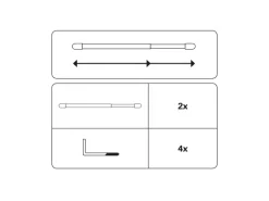 Gardinia Vitragestange flachoval Ø 11 mm Silber-Matt 60 cm - 100 cm 2-er Pack