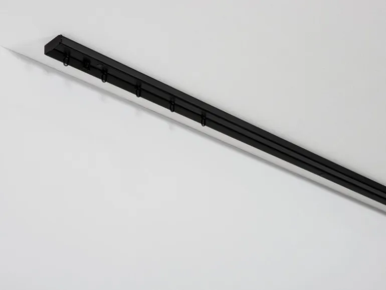 Gardinia Vorhangschienen-Set 1-Lauf Schwarz 150 cm