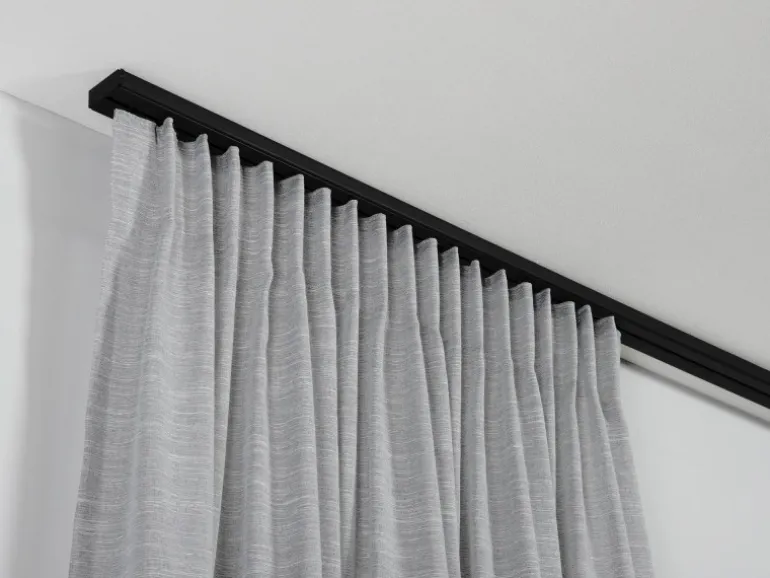 Gardinia Vorhangschienen-Set 1-Lauf Schwarz 150 cm