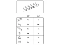 Gardinia Vorhangschienen-Set 1-Lauf Schwarz 150 cm