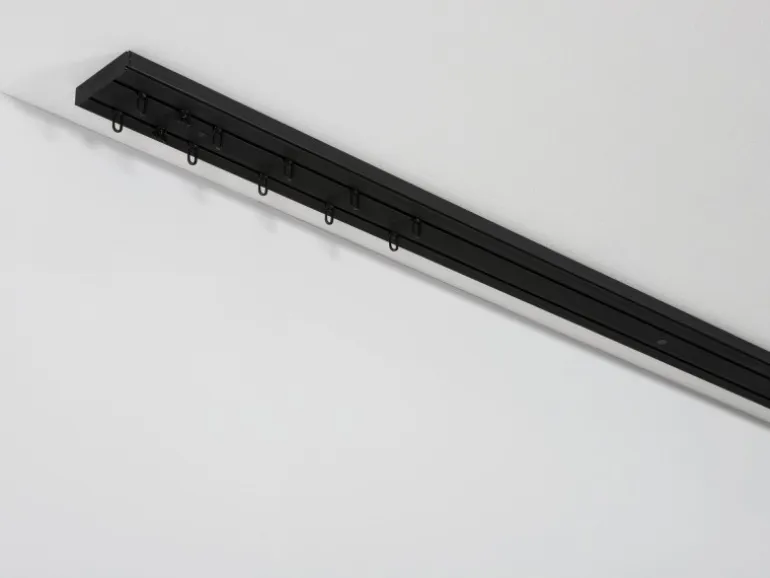 Gardinia Vorhangschienen-Set 2-Lauf Schwarz 210 cm