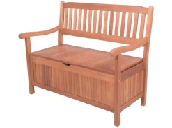 Gartenbank Houston 2-Sitzer Eukalyptus Braun 90 x 107 x 59 cm