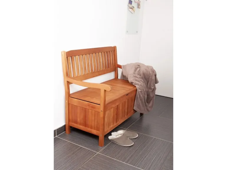 Gartenbank Houston 2-Sitzer Eukalyptus Braun 90 x 107 x 59 cm