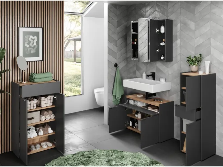 Germania Kommode Forano 4499 Graphit Eiche 56 cm x 98 cm x 34 cm