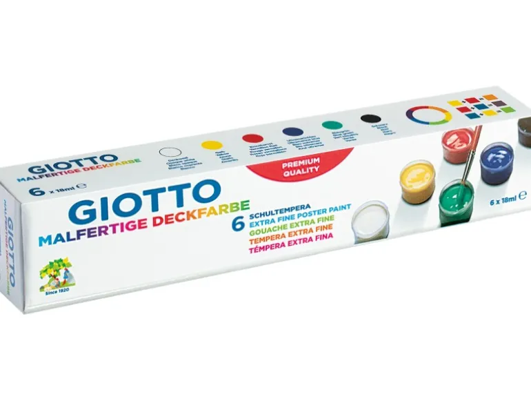 Giotto Malfertige Deckfarben 6 x 18 ml