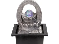 Globo LED-Brunnen Albert Kunststoff Grau