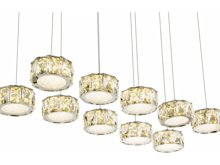 Globo LED-Pendelleuchte Amur Chrom 14-flammig