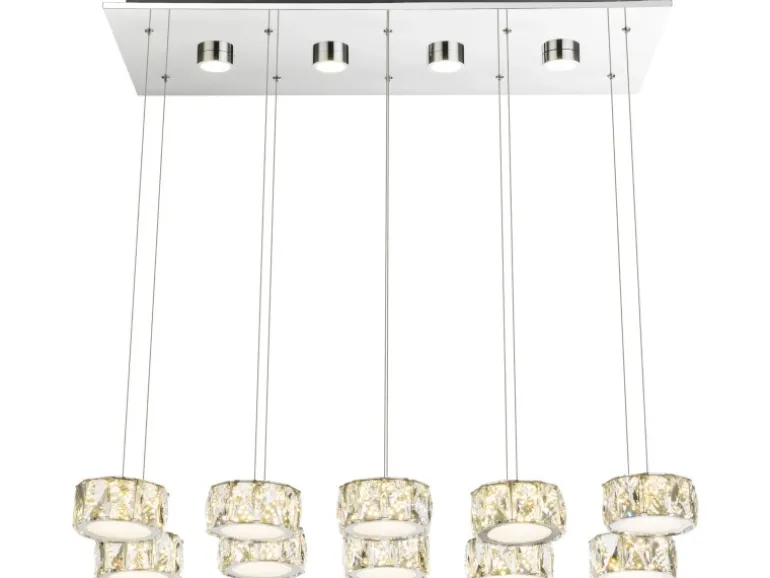 Globo LED-Pendelleuchte Amur Chrom 14-flammig