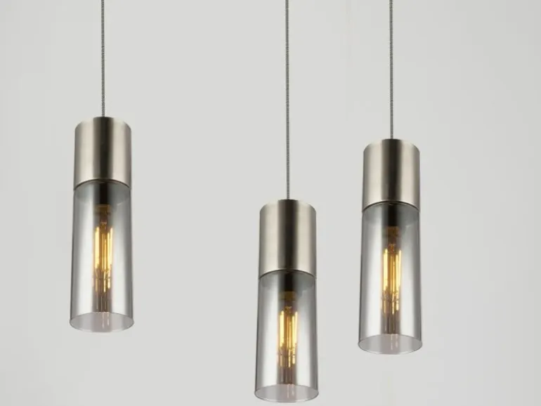 Globo Pendelleuchte Annika Nickel matt Rauch 1-flammig Ø 10,5 cm