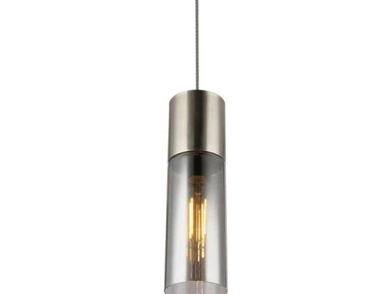 Globo Pendelleuchte Annika Nickel matt Rauch 1-flammig Ø 10,5 cm