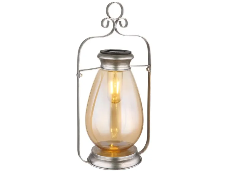 Globo Solarleuchte Metall 36,5 cm Silber Antik