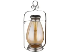 Globo Solarleuchte Metall 36,5 cm Silber Antik