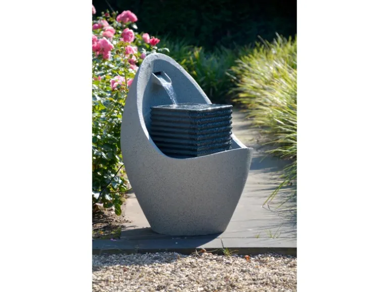 Großer Design-Gartenbrunnen in Ei-Form 49,5 cm x 49,5 cm x 66,5 cm