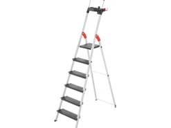 Hailo Alu-Sicherheits-Stehleiter L100 TopLine 6-stufig