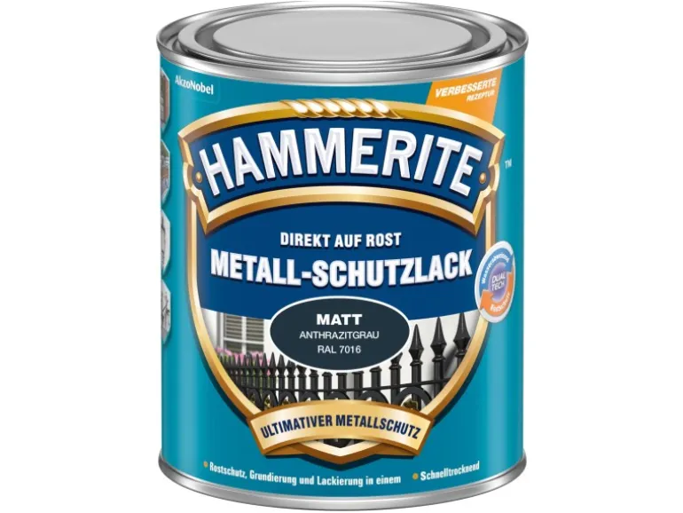 Hammerite Metall-Schutzlack Anthrazit matt 750 ml