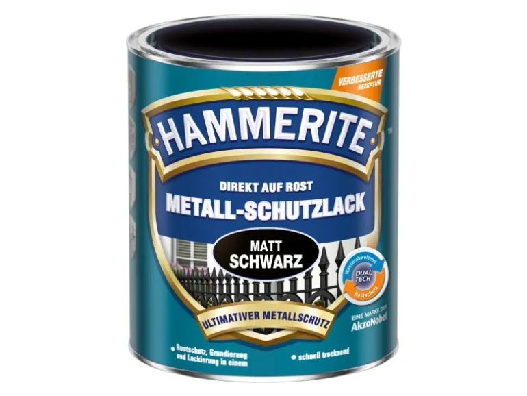 Hammerite Metall-Schutzlack Schwarz matt 2,5 l