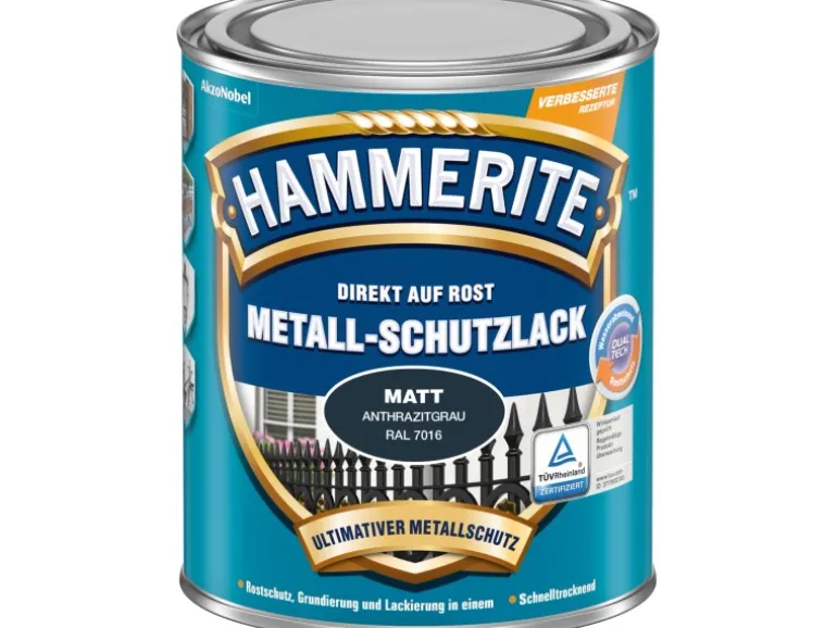 Hammerite Metall-Schutzlack Anthrazitgrau Matt 2,5 l