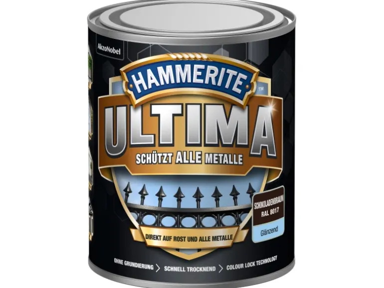 Hammerite Ultima Premium Metall-Schutzlack glänzend Schokoladenbraun 750 ml