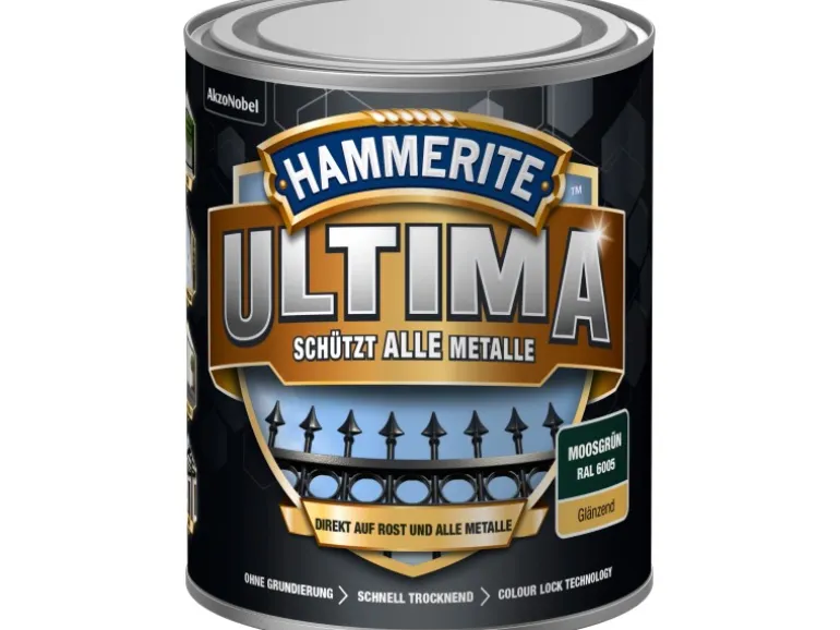 Hammerite Ultima Premium Metall-Schutzlack glänzend Moosgrün 750 ml