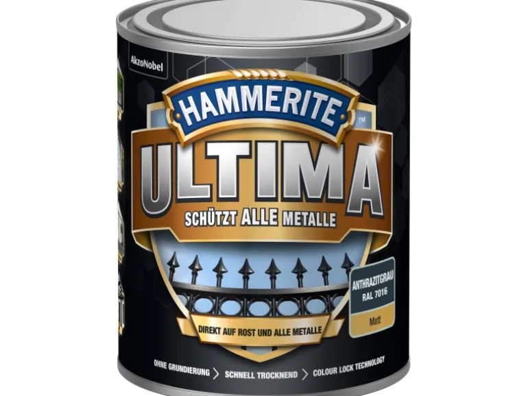 Hammerite Ultima Premium Metall-Schutzlack matt Anthrazitgrau 750 ml