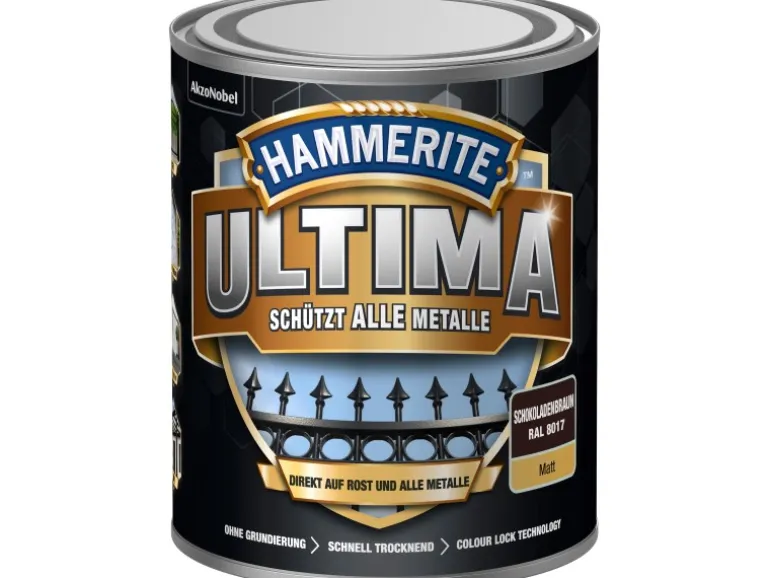 Hammerite Ultima Premium Metall-Schutzlack matt Schokoladenbraun 750 ml