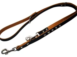 Heim Hunde-Vorführleine Stern Breite 18 mm Länge 200 cm Schwarz-Natur
