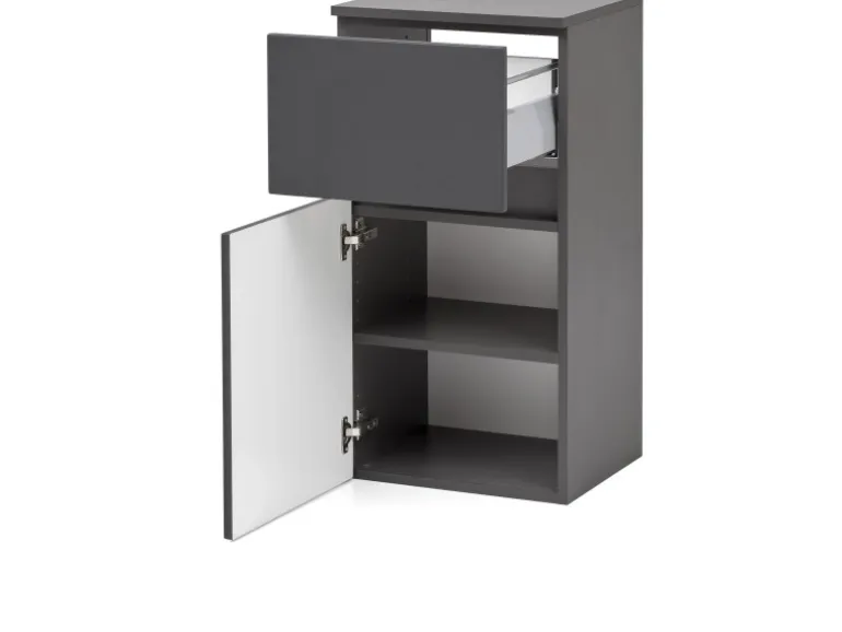 Held Möbel Unterschrank Salerno 40 cm matt Grau-Graphitgrau