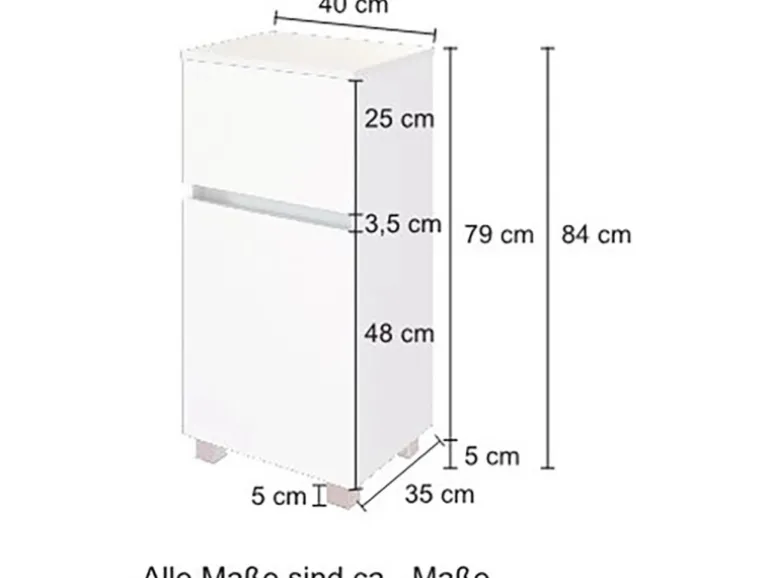 Held Möbel Unterschrank Salerno 40 cm matt Grau-Graphitgrau