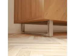HEVVA Möbelbein GRAZ 10 cm Hoch 20 cm Tief 1 Stück Rohstahl-Klarlack