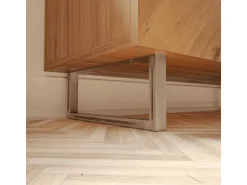 HEVVA Möbelbein GRAZ 15 cm Hoch 40 cm Tief 1 Stück Rohstahl-Klarlack