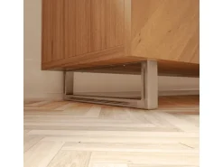 HEVVA Möbelbein GRAZ 10 cm Hoch 45 cm Tief 1 Stück Rohstahl-Klarlack