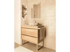 HEVVA Möbelbein GRAZ 25 cm Hoch 20 cm Tief 1 Stück Rohstahl-Klarlack