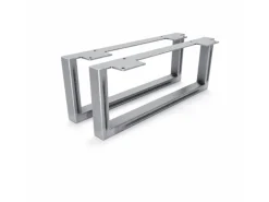 HEVVA Möbelfüße GRAZ 15 cm Hoch 40 cm Tief 2er Set Rohstahl-Klarlack