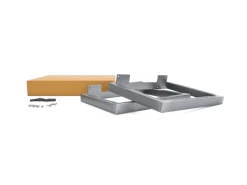 HEVVA Möbelfüße GRAZ 25 cm Hoch 45 cm Tief 2er Set Rohstahl-Klarlack