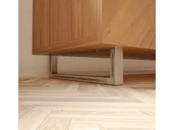 HEVVA Möbelfüße GRAZ 10 cm Hoch 20 cm Tief 2er Set Rohstahl-Klarlack