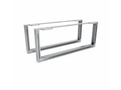 HEVVA Möbelfüße GRAZ 20 cm Hoch 50 cm Tief 2er Set Rohstahl-Klarlack