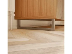 HEVVA Möbelfüße GRAZ 10 cm Hoch 30 cm Tief 2er Set Rohstahl-Klarlack