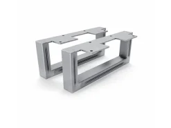 HEVVA Möbelfüße GRAZ 10 cm Hoch 25 cm Tief 2er Set Rohstahl-Klarlack