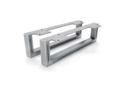 HEVVA Möbelfüße GRAZ 10 cm Hoch 35 cm Tief 2er Set Rohstahl-Klarlack