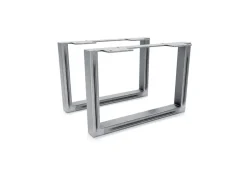 HEVVA Möbelfüße GRAZ 20 cm Hoch 30 cm Tief 2er Set Rohstahl-Klarlack