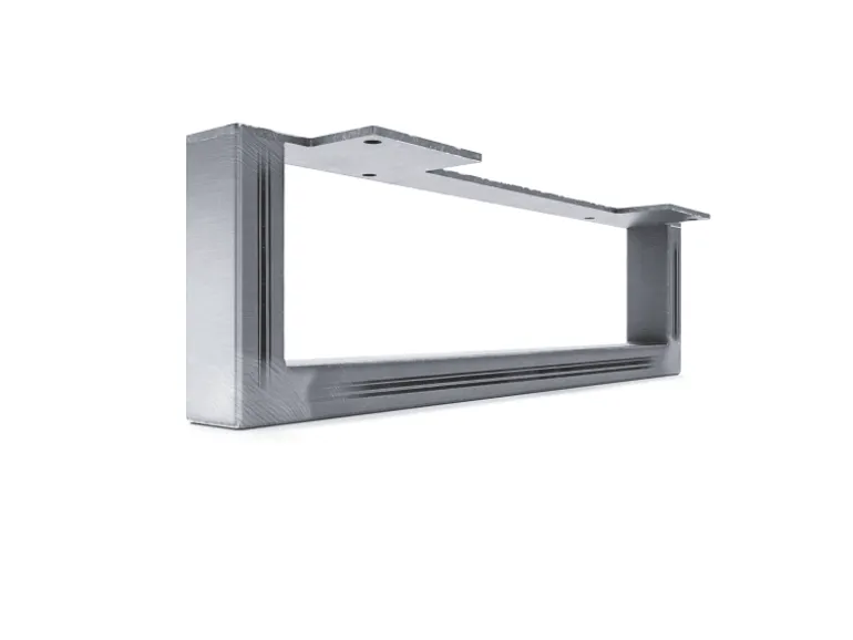 HEVVA Möbelfüße GRAZ 15 cm Hoch 50 cm Tief 2er Set Rohstahl-Klarlack