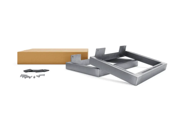 HEVVA Möbelfüße GRAZ 20 cm Hoch 45 cm Tief 2er Set Rohstahl-Klarlack