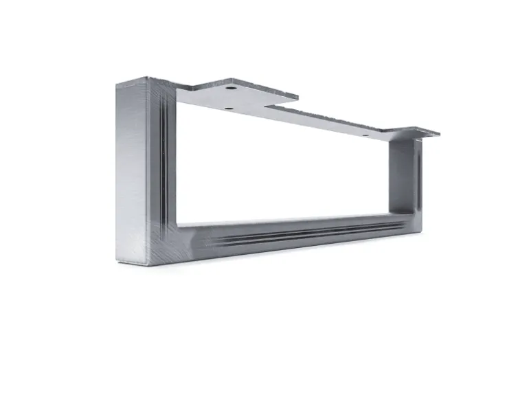 HEVVA Möbelfüße GRAZ 20 cm Hoch 45 cm Tief 2er Set Rohstahl-Klarlack