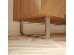 HEVVA Möbelfüße GRAZ 15 cm Hoch 25 cm Tief 2er Set Rohstahl-Klarlack